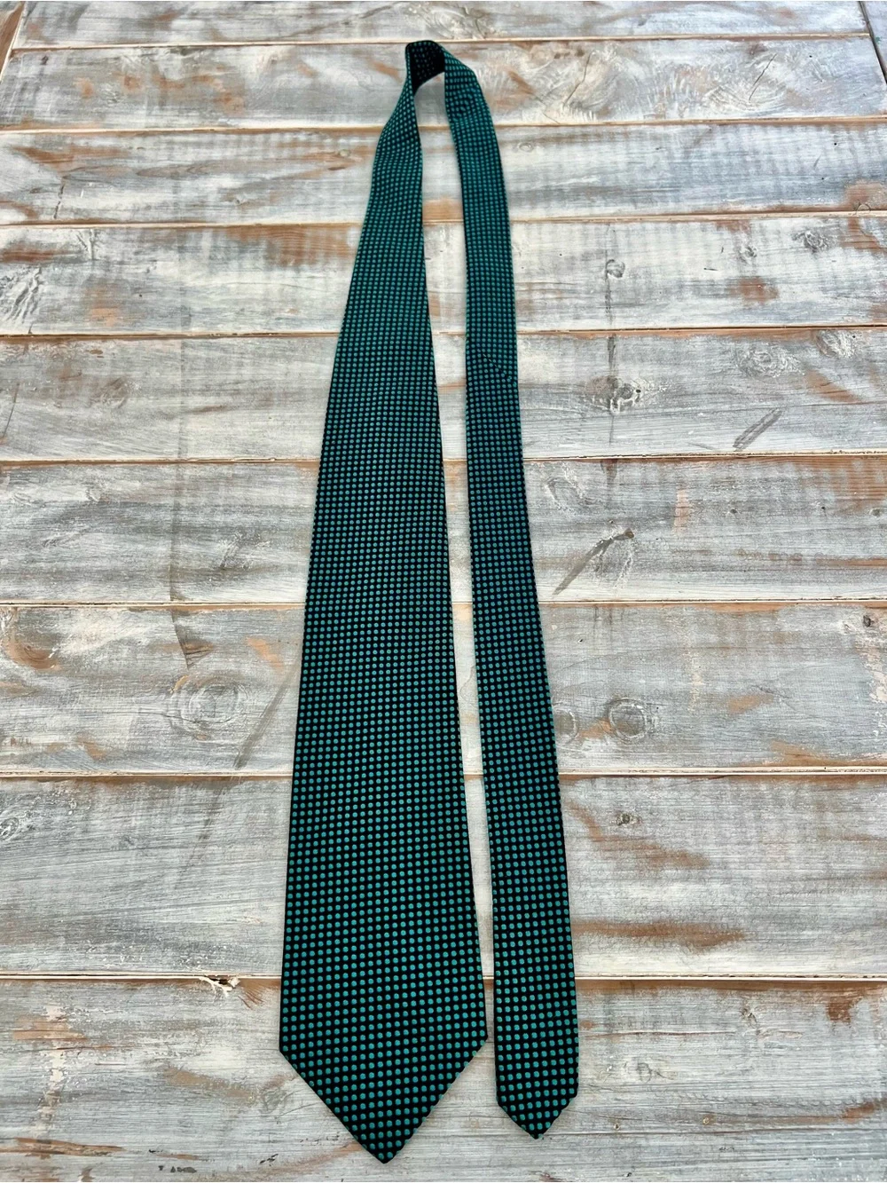 Ermenegildo Zegna Teal Polka Dot Silk Tie
